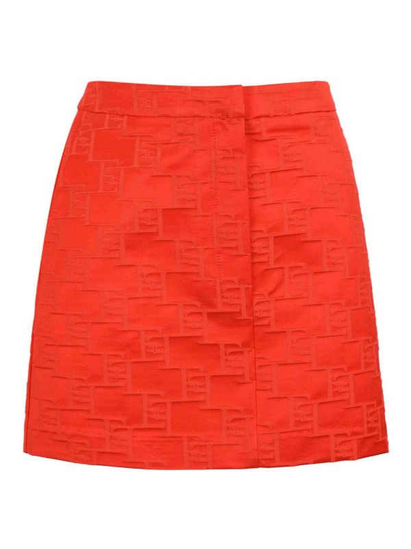 ELISABETTA FRANCHI: ニーレングススカート＆ミディ丈 - 膝丈/ミディスカート - ライトレッド