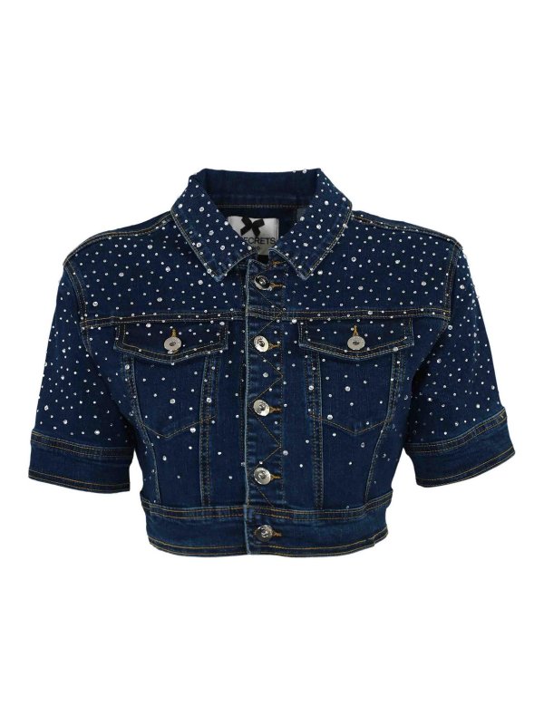 NO SECRETS: denim jacket - Diamond Cascade Denim Jacket