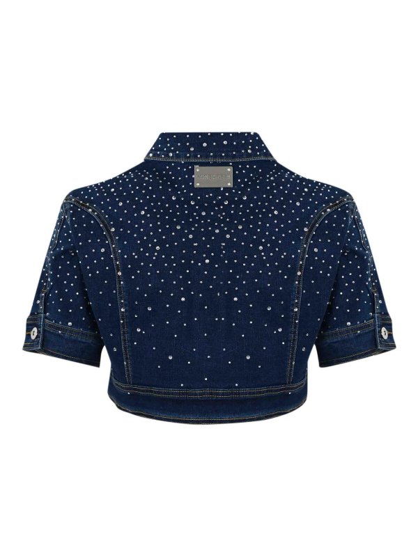 NO SECRETS: denim jacket online - Diamond Cascade Denim Jacket