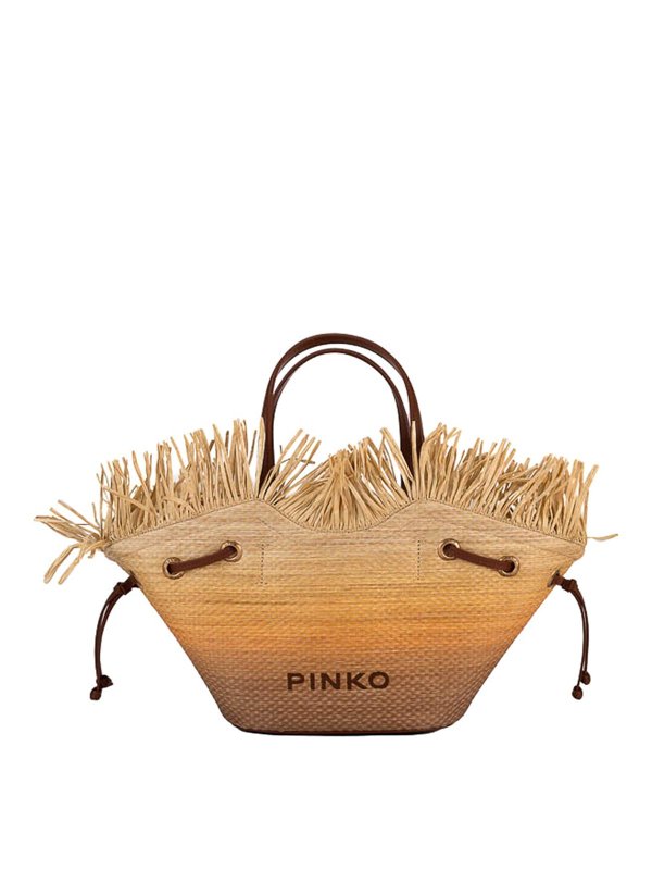 Pinko: totes bags - Raffia Shopping Bag