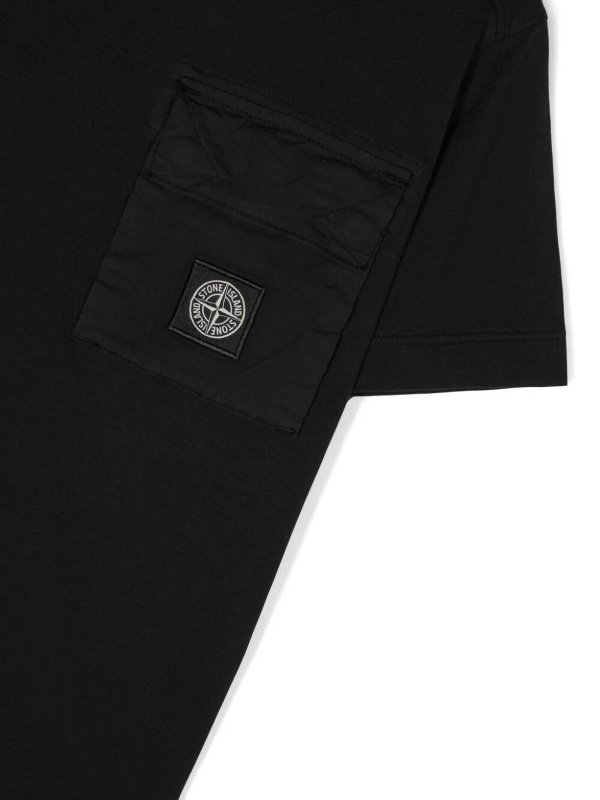 The Best Shops Stone Island Junior: Camisetas - Camiseta - Negro