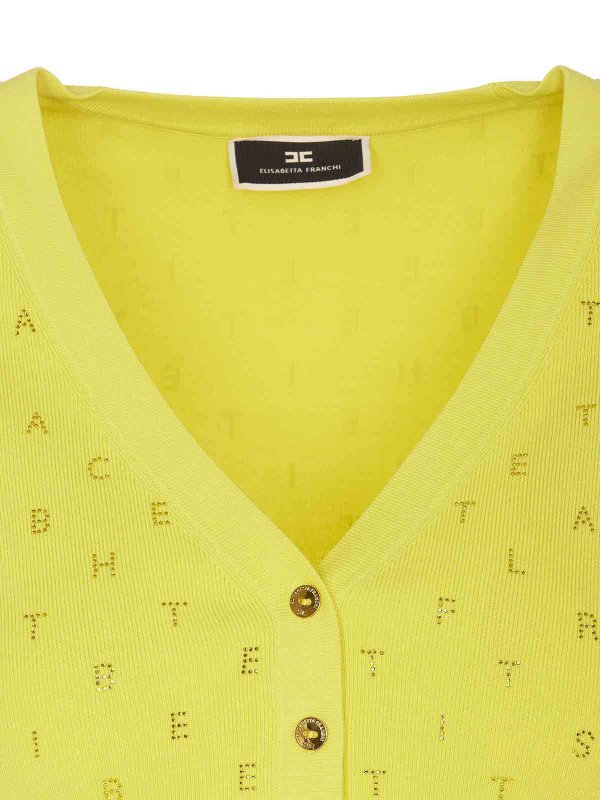 Lettering Strass Logo Cardigan shop online: ELISABETTA FRANCHI