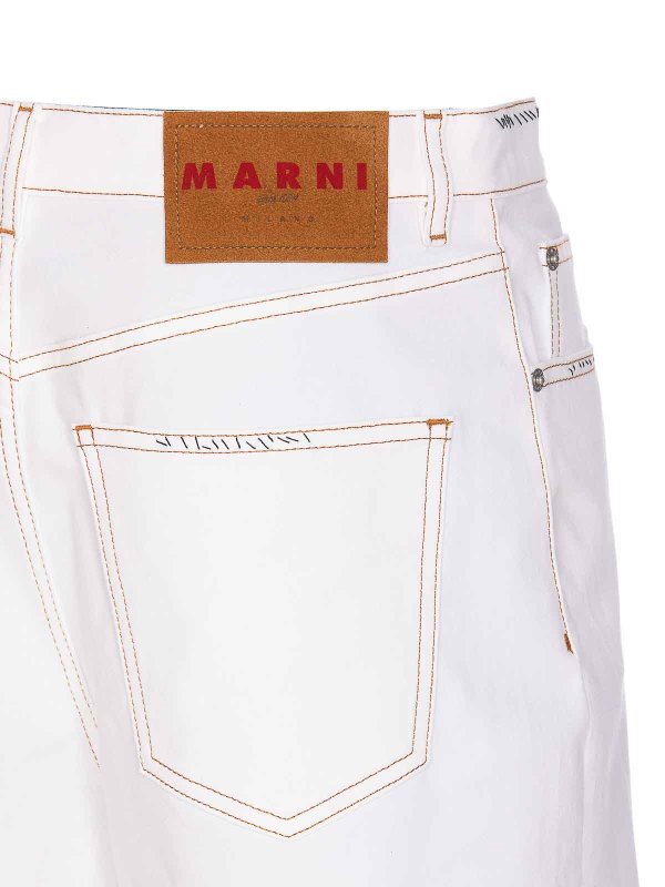 The Best Shops Marni: straight leg jeans - Denim Pants With Flower Patch