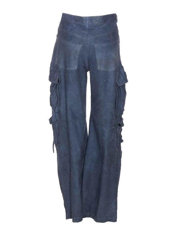SALVATORE SANTORO: casual trousers online - Leather Cargo Pants