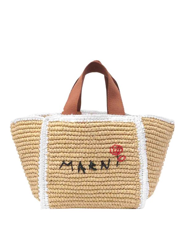 Marni: Handtaschen - Shopper - Beige