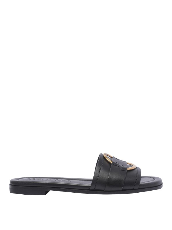 MONCLER: sandals - Leather sandals