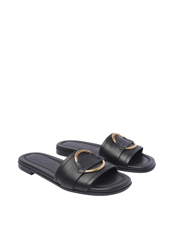 MONCLER: sandals online - Leather sandals