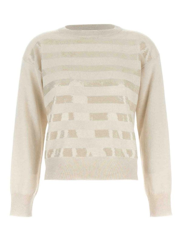 BRUNELLO CUCINELLI: crew necks - Sequin Sweater