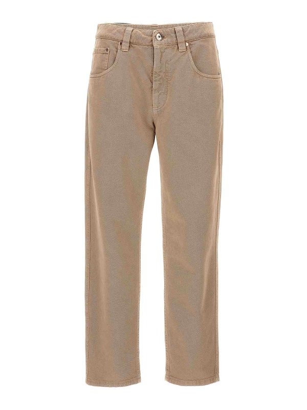 BRUNELLO CUCINELLI: Jeans à jambe droite - Jean Droit - Beige