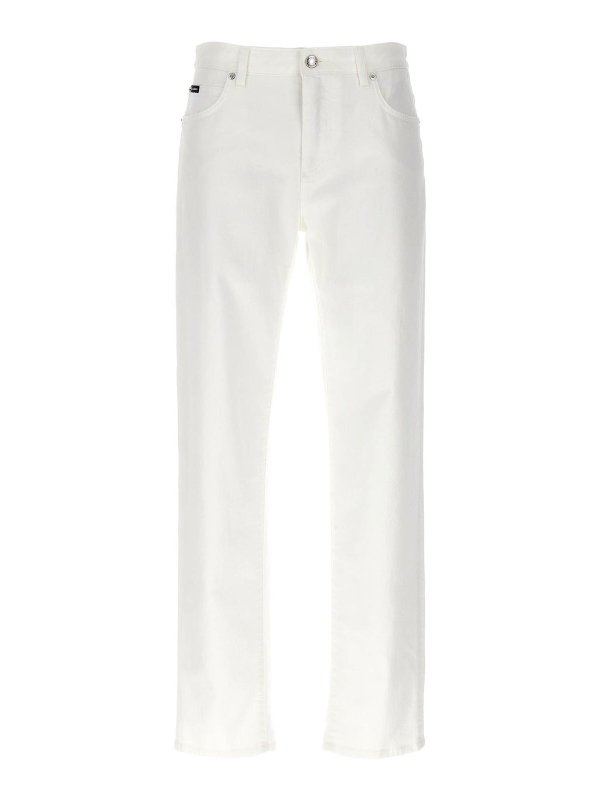 DOLCE & GABBANA: straight leg jeans - Plaque Jeans logo