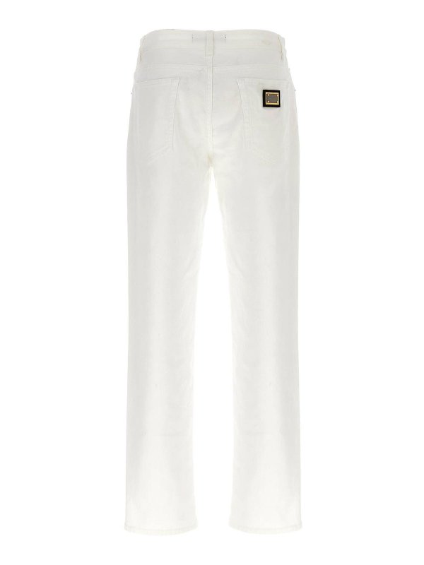 DOLCE & GABBANA: straight leg jeans online - Plaque Jeans logo