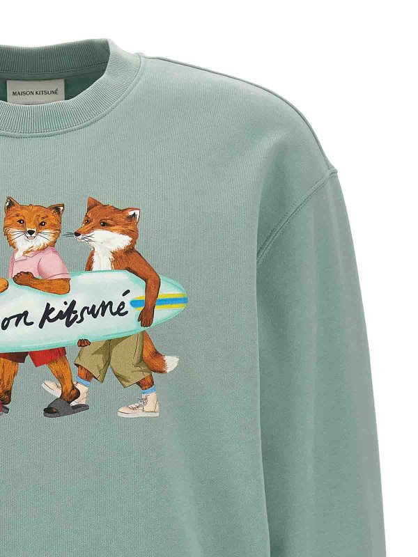 The Best Shops MAISON KITSUNÉ: Sweatshirts & Sweaters - Surfing Fox Sweatshirt