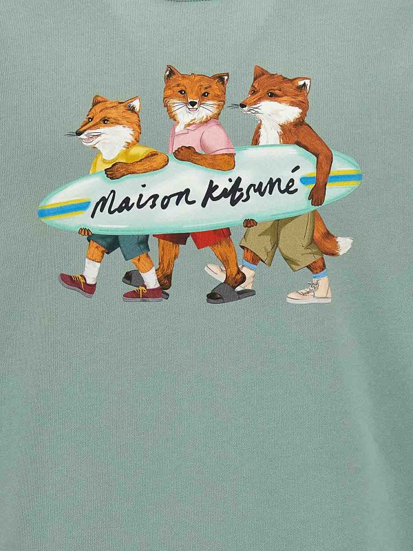 Surfing Fox Sweatshirt shop online: MAISON KITSUNÉ