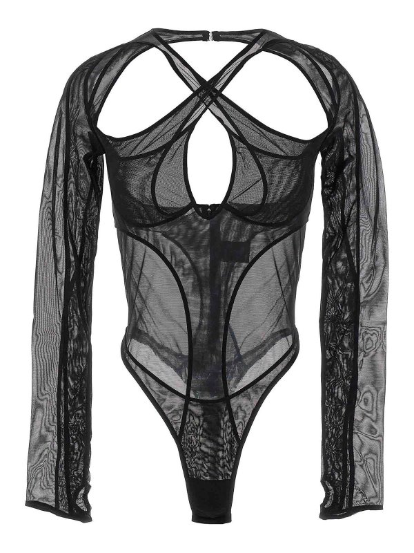 MUGLER: トップス＆タンクトップ - トップ/タンクトップ - 黒