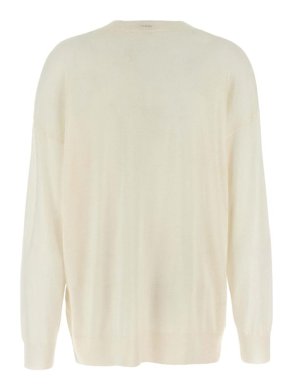 P.A.R.O.S.H.: Strickpullover mit Rundhalsausschnitt online - Rundhalspullover - Weiß