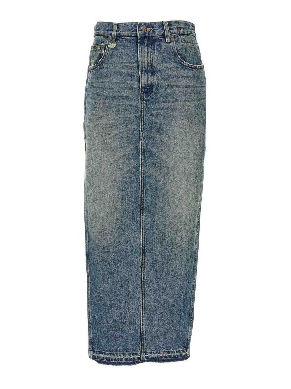 R13: Faldas media pierna y semilargas - Falda Semilarga - Azul