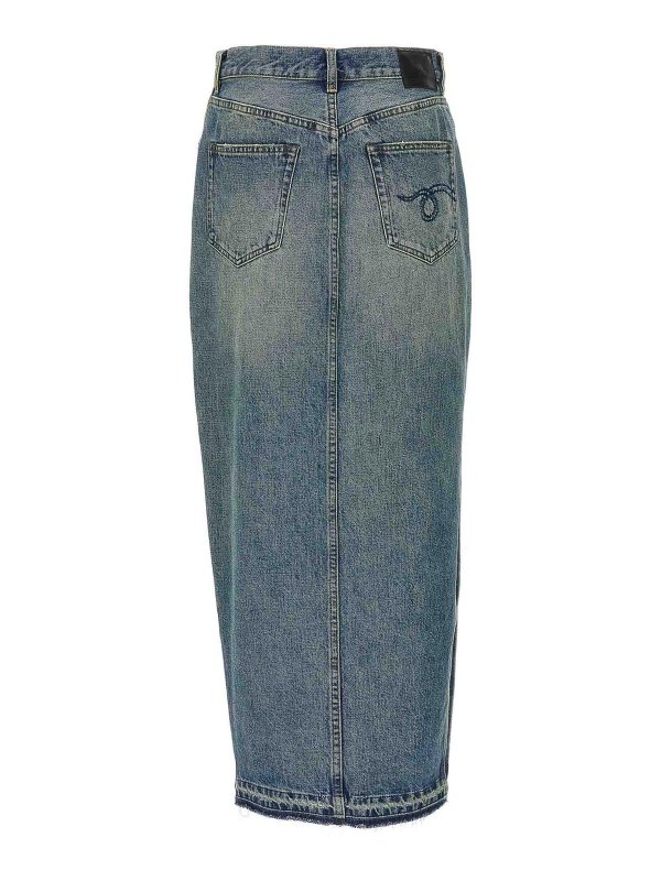 R13: Faldas media pierna y semilargas online - Falda Semilarga - Azul