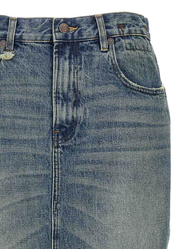 The Best Shops R13: Faldas media pierna y semilargas - Falda Semilarga - Azul