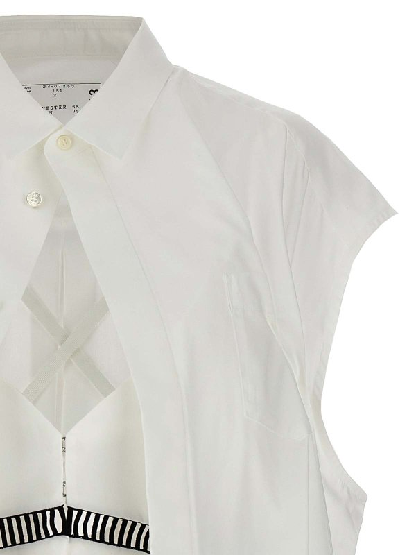 トップス sacai Overlay shirt Sacai Overlay Shirt - White - Women | 2407253151 | thebs.com