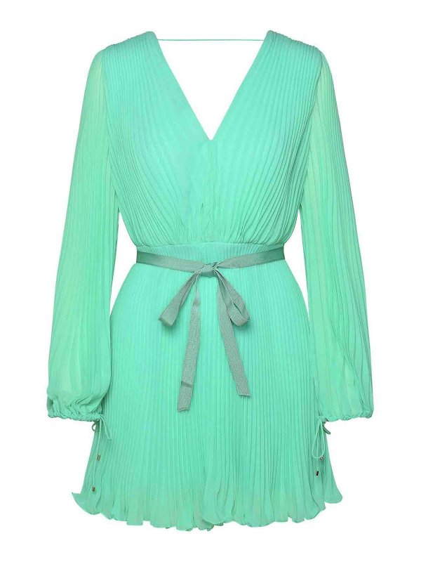 Max Mara: knee length dresses - Visita Green Polyester Dress