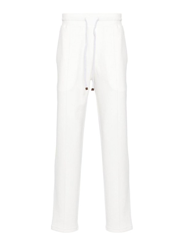 BRUNELLO CUCINELLI: スウェットパンツ - トラックスーツ ボトムス - 白