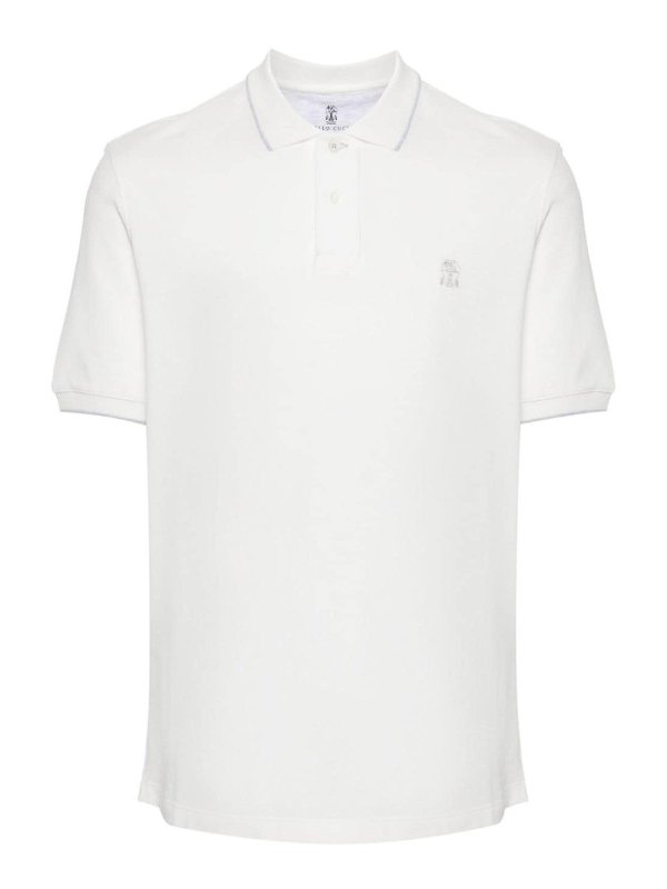 BRUNELLO CUCINELLI: Poloshirts - Poloshirt - Weiß