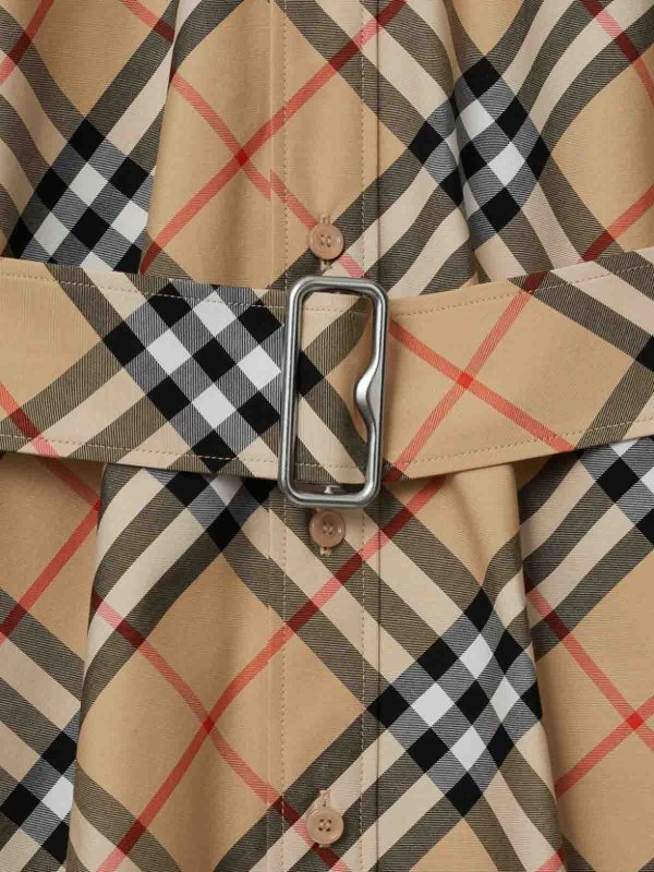 The Best Shops BURBERRY: abiti al ginocchio - Abito chemisier in cotone con motivo check