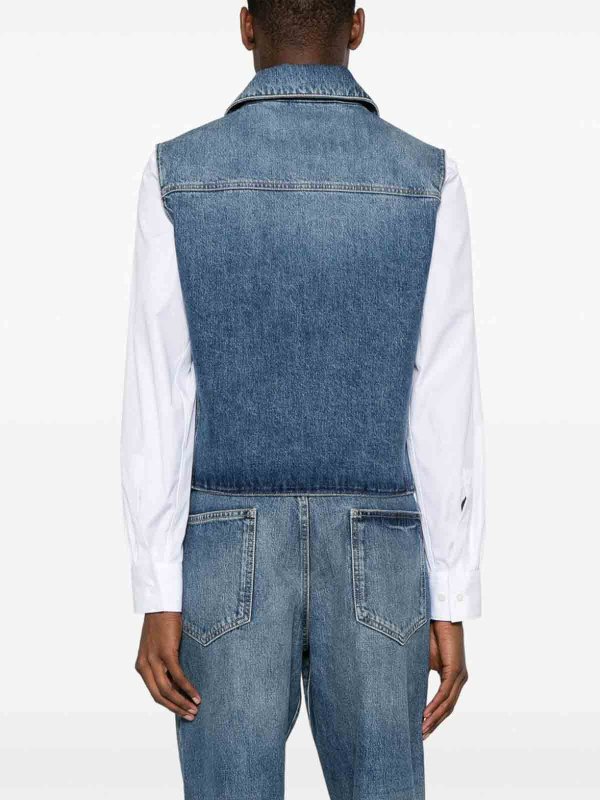GIVENCHY: vests online - Denim Cotton Vest