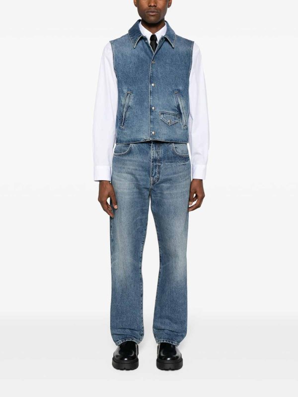 GIVENCHY: straight leg jeans online - Denim Cotton Jeans
