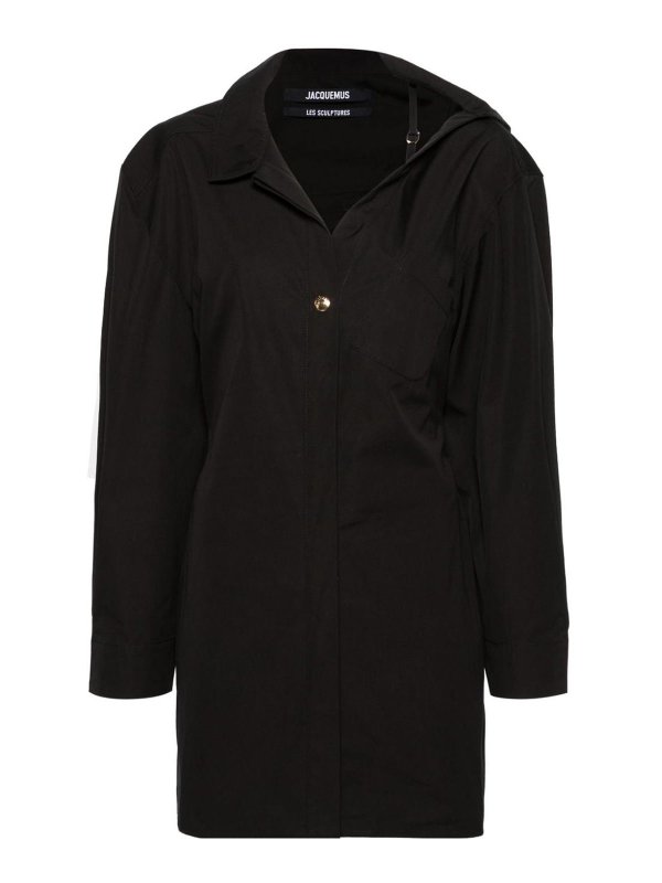 JACQUEMUS: Vestidos cortos - La Mini Robe Chemise - Negro