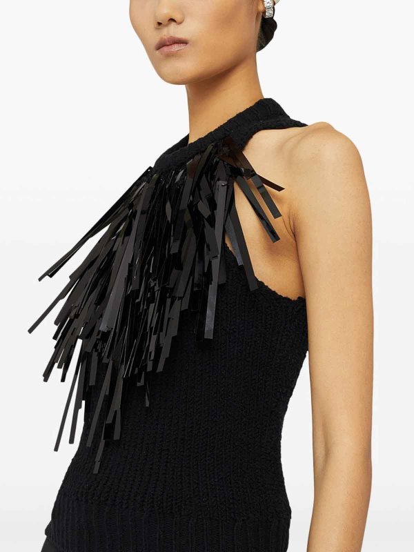 Cotton Top With Sequined Fringes shop online: JIL SANDER