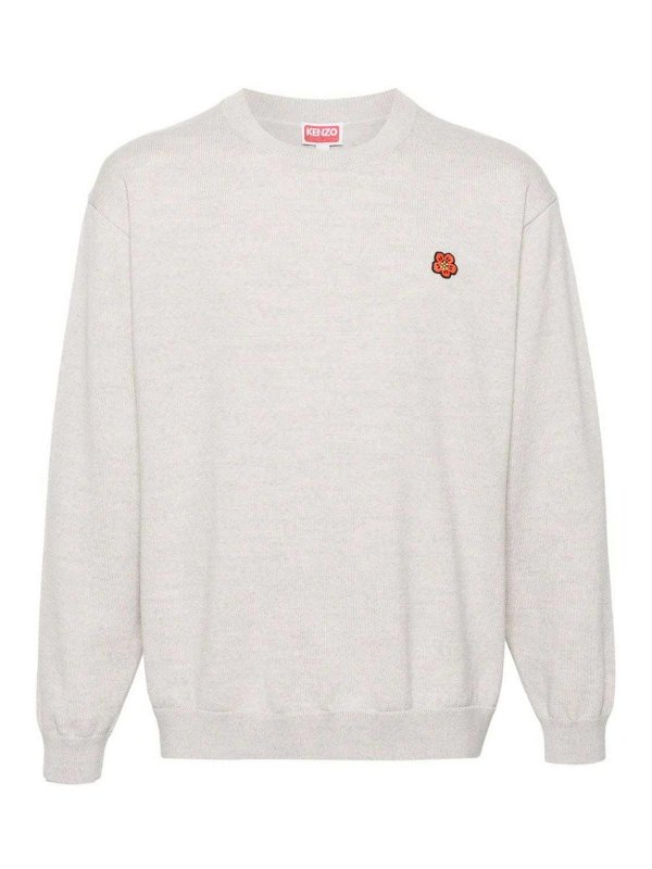 KENZO: maglia collo rotondo - Maglione in lana a fiori Boke