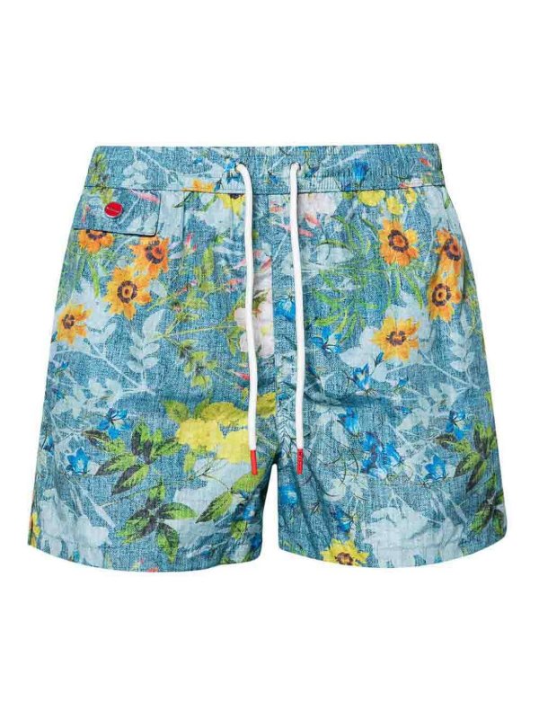KITON: Swim shorts & swimming trunks - Printed Swim Shorts