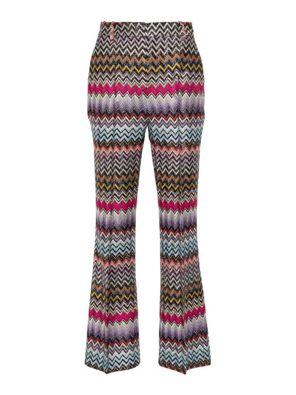 MISSONI: casual trousers - Zigzag Pattern Flared Trousers