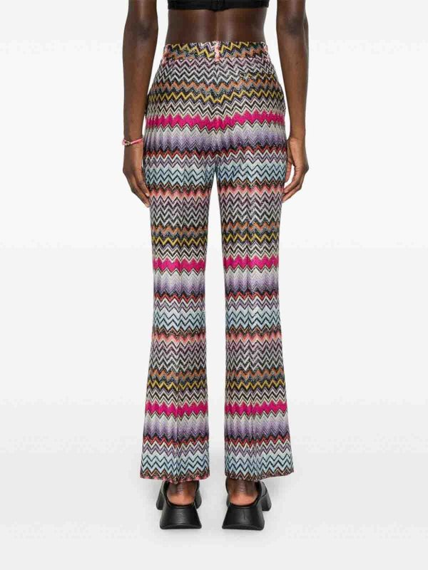 Zigzag Pattern Flared Trousers shop online: MISSONI