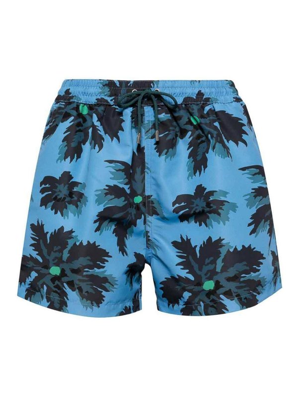 PAUL SMITH: Trousers Shorts - Palm Burst Print Swim Shorts