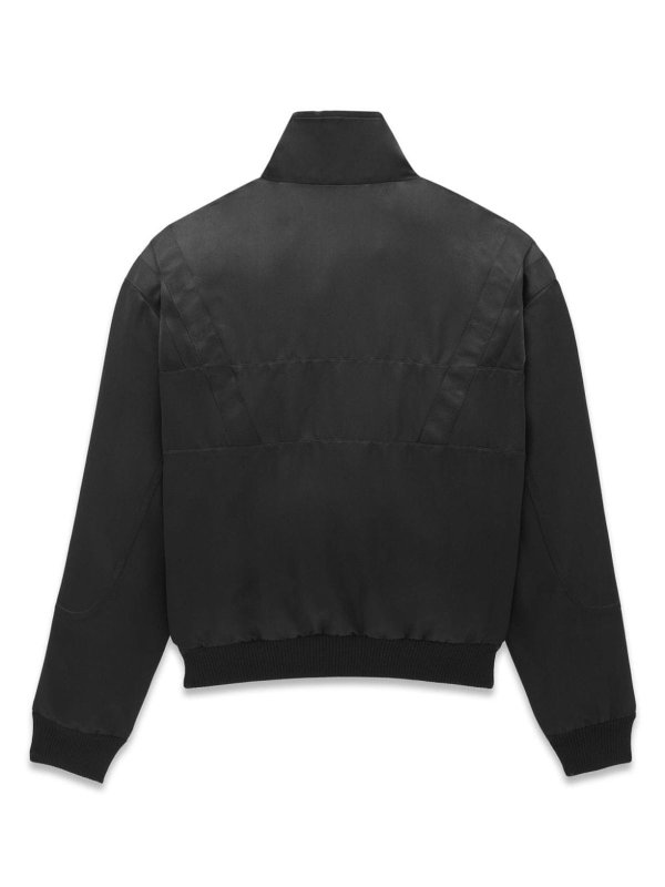 The Best Shops SAINT LAURENT: casual jackets - Logo Satin Bomber Jacket
