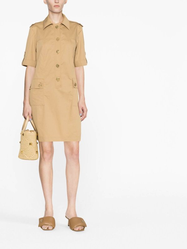 TORY BURCH: knee length dresses online - Cotton Camp Dress