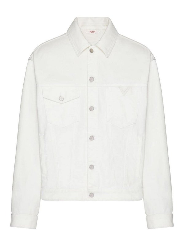 VALENTINO: casual jackets - V Detail Denim Jacket