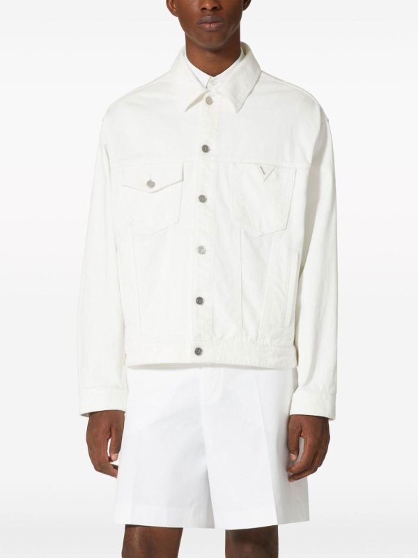 VALENTINO: casual jackets online - V Detail Denim Jacket