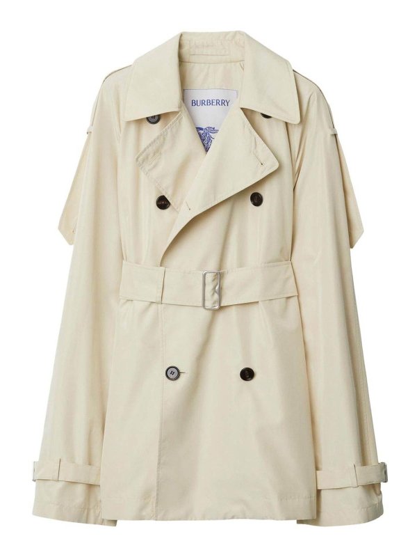 BURBERRY: trench coats - Silk Short Trench Coat