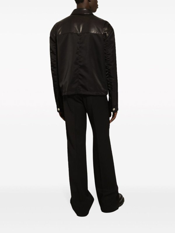 Chaqueta De Cuero - Negro shop online: DOLCE & GABBANA