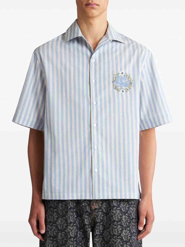 ETRO: shirts online - Logo Cotton Shirt