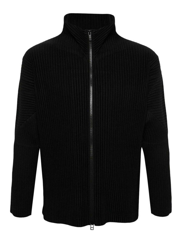 Homme Plissé Issey Miyake Pleated Full Zip Cardigan|HP46JL44015