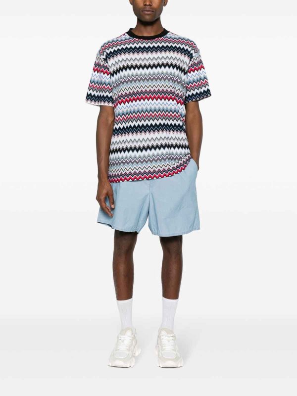 MISSONI: t-shirts online - Zigzag Pattern Cotton T-Shirt