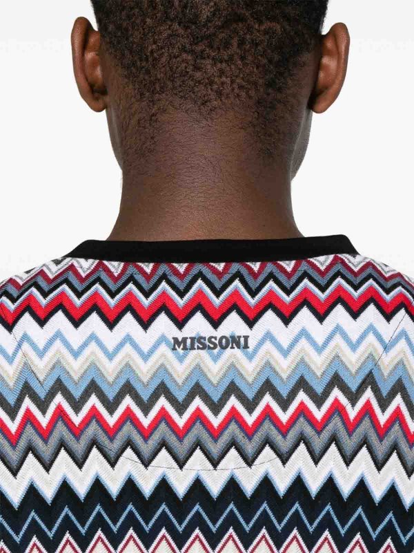 The Best Shops MISSONI: t-shirts - Zigzag Pattern Cotton T-Shirt