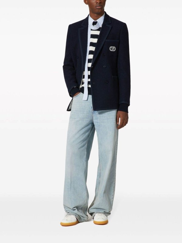 VALENTINO GARAVANI: blazers online - Vlogo Wool Double-Breasted Jacket