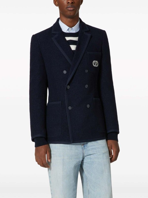 The Best Shops VALENTINO GARAVANI: blazers - Vlogo Wool Double-Breasted Jacket