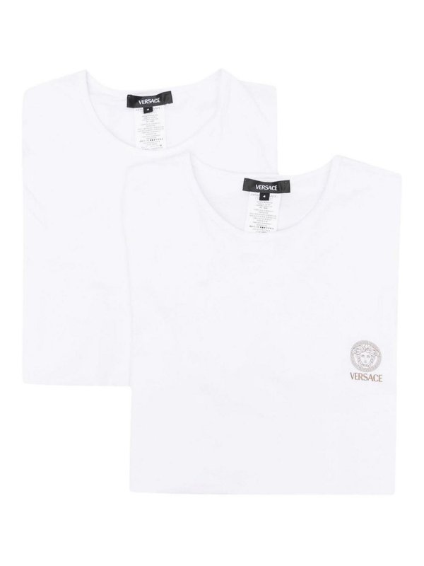 VERSACE: t-shirts - Logo Organic Cotton T-Shirt