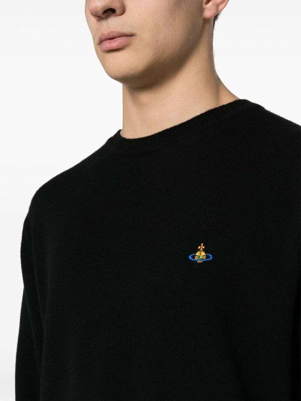 The Best Shops VIVIENNE WESTWOOD: Strickpullover mit Rundhalsausschnitt - Rundhalspullover - Schwarz